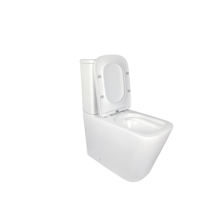ONLY OPENED - White Square Soft Close Toilet Seat with Quick Release - Albi