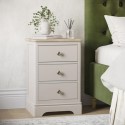 ALD001 Tall Oak and Cream 3-Drawer Bedside Table - Alexander