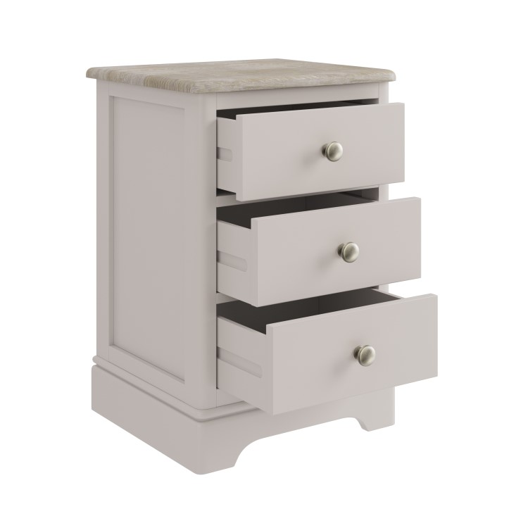 ALMOST PERFECT - Bedside Table in Solid Oak and Cream - Alexander
