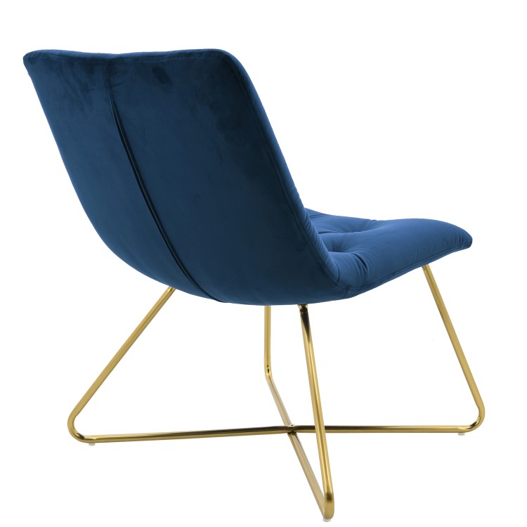 Navy Blue Velvet Accent Chair - Allie