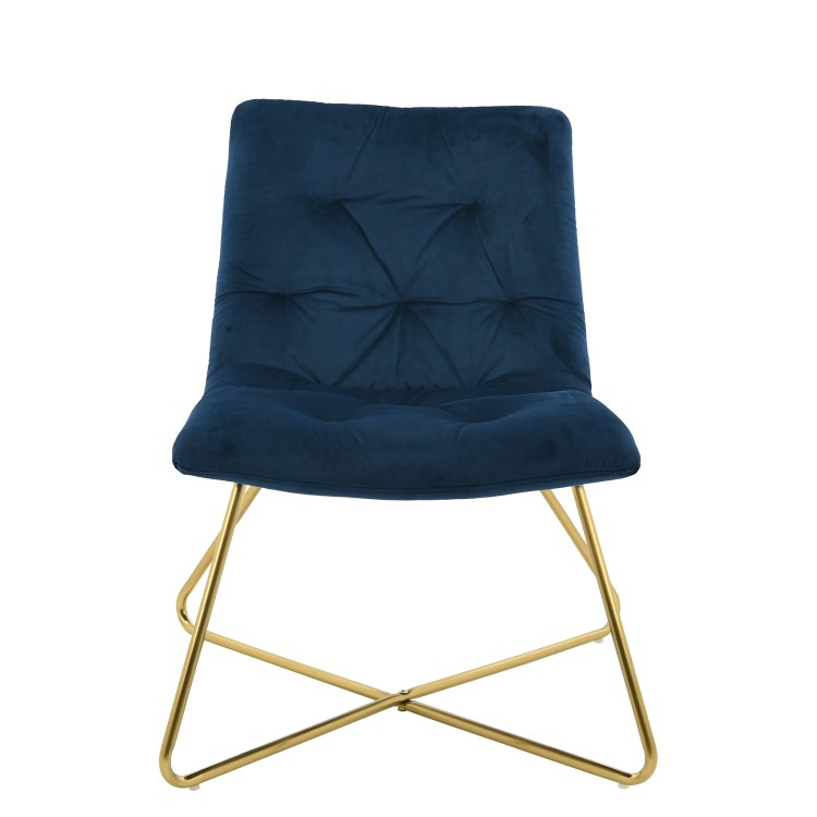 Navy Blue Velvet Accent Chair - Allie