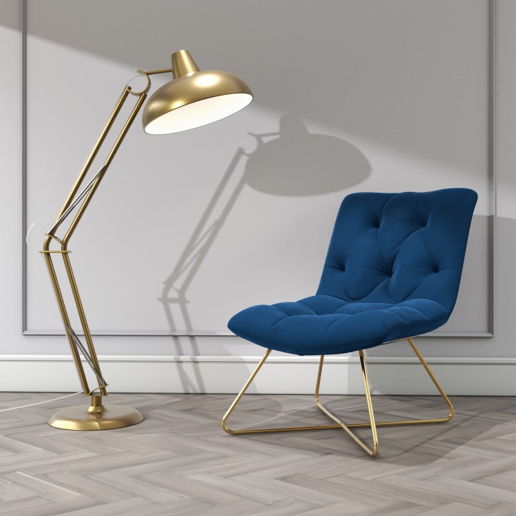 Navy Blue Velvet Accent Chair - Allie