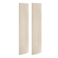 Pack of 2 Upholstered Wall-Mounted Headboard Panels in Beige Velvet - Alisha