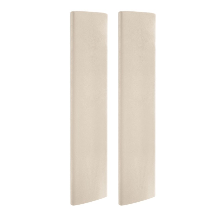 Pack of 2 Upholstered Wall-Mounted Headboard Panels in Beige Velvet - Alisha
