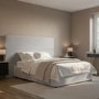 Grey Velvet Double Ottoman Bed with Tall Headboard - Alisha