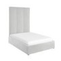Grey Velvet Double Ottoman Bed with Tall Headboard - Alisha