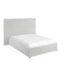 Grey Velvet Double Ottoman Bed with Tall Headboard - Alisha