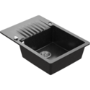 Compact 1 Bowl Black Granite Composite Kitchen Sink & Waste - 715 x 500mm - Alice
