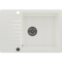 1 Bowl White Inset Granite Composite Compact Kitchen Sink with Reversible Drainer - Enza Alice