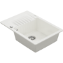 1 Bowl White Inset Granite Composite Compact Kitchen Sink with Reversible Drainer - Enza Alice