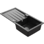 Large 1 Bowl Black Inset Granite Composite Kitchen Sink with Reversible Drainer - Enza Alice