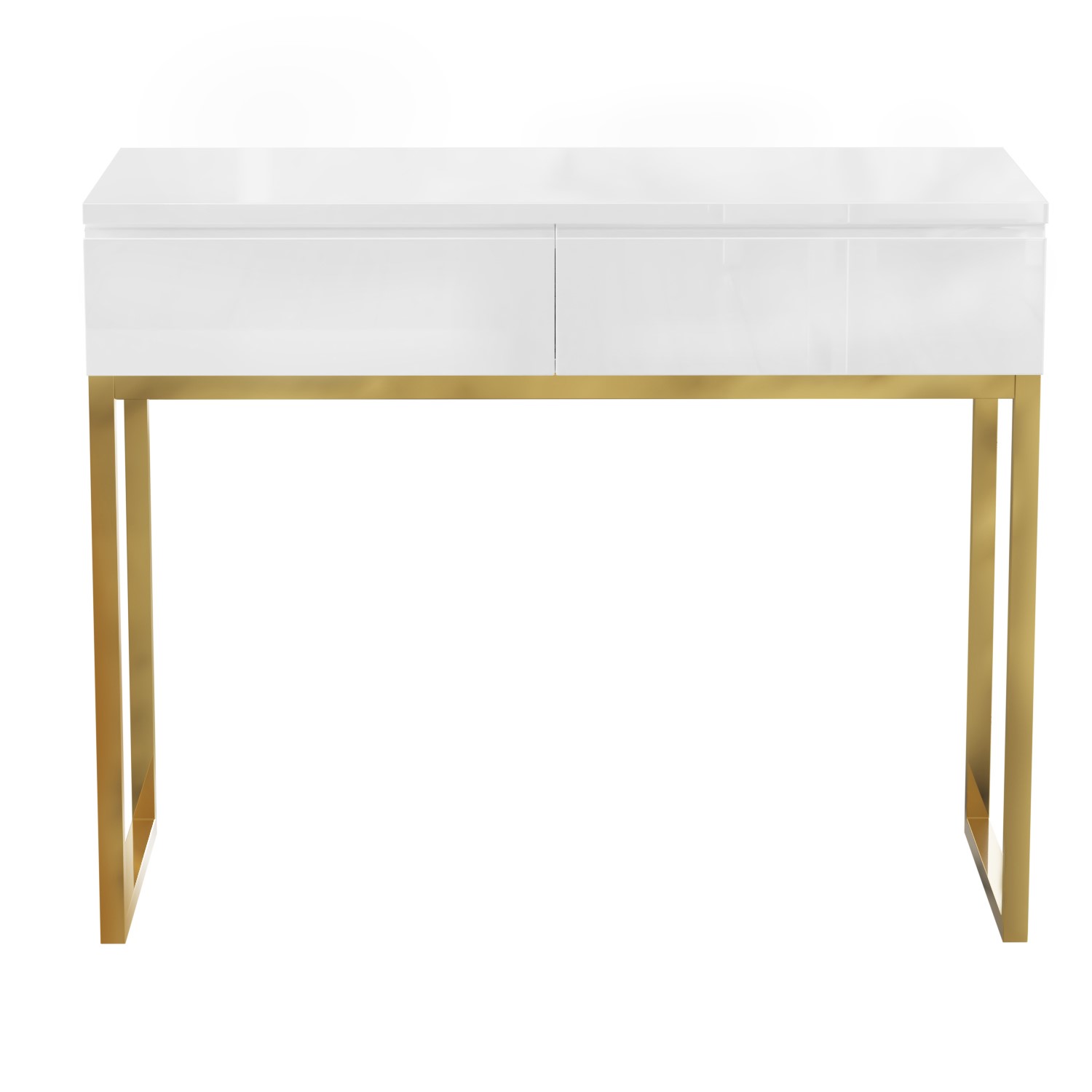 White High Gloss Dressing Table with 2 Drawers Alina BuyItDirect.ie