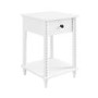 White Bobbin Bedside Table with Drawer and Shelf - Alma