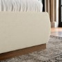 Cream Upholstered Double Ottoman Bed with Curved Headboard - Adelyn