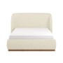 Cream Upholstered Double Ottoman Bed with Curved Headboard - Adelyn