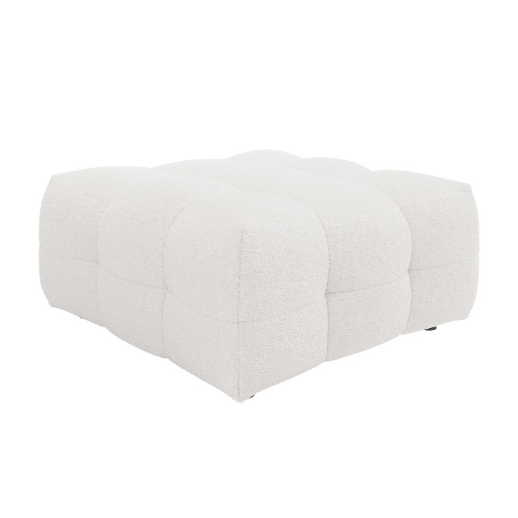 Large Cream Boucle Footstool - Alessia