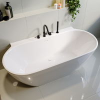 Freestanding Double Ended Back to Wall Bath 1700 x 800mm - Alto Freestanding Double Ended Back to Wall Bath 1700 x 800mm - Alto