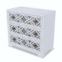 Grey Mirrored Boho Chest of 3 Drawers - Alexis