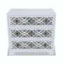 Grey Mirrored Boho Chest of 3 Drawers - Alexis