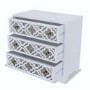 Grey Mirrored Boho Chest of 3 Drawers - Alexis