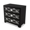 Black Mirrored Boho Chest of 3 Drawers - Alexis