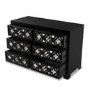 Wide Black Mirrored Boho Chest of 6 Drawers - Alexis