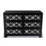 Wide Black Mirrored Boho Chest of 6 Drawers - Alexis