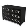 Wide Black Mirrored Boho Chest of 6 Drawers - Alexis