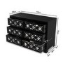 Wide Black Mirrored Boho Chest of 6 Drawers - Alexis