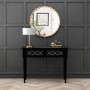 Black Mirrored Boho Dressing Table with 2 Drawers - Alexis