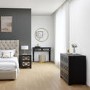 Black Mirrored Boho Dressing Table with 2 Drawers - Alexis