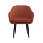 Set of 4 Burnt Orange Boucle Dining Chairs with Arms - Ally
