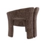 Brown Boucle Modern Curved Accent Chair - Azalea