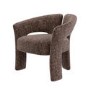 Brown Boucle Modern Curved Accent Chair - Azalea