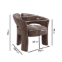 Brown Boucle Modern Curved Accent Chair - Azalea