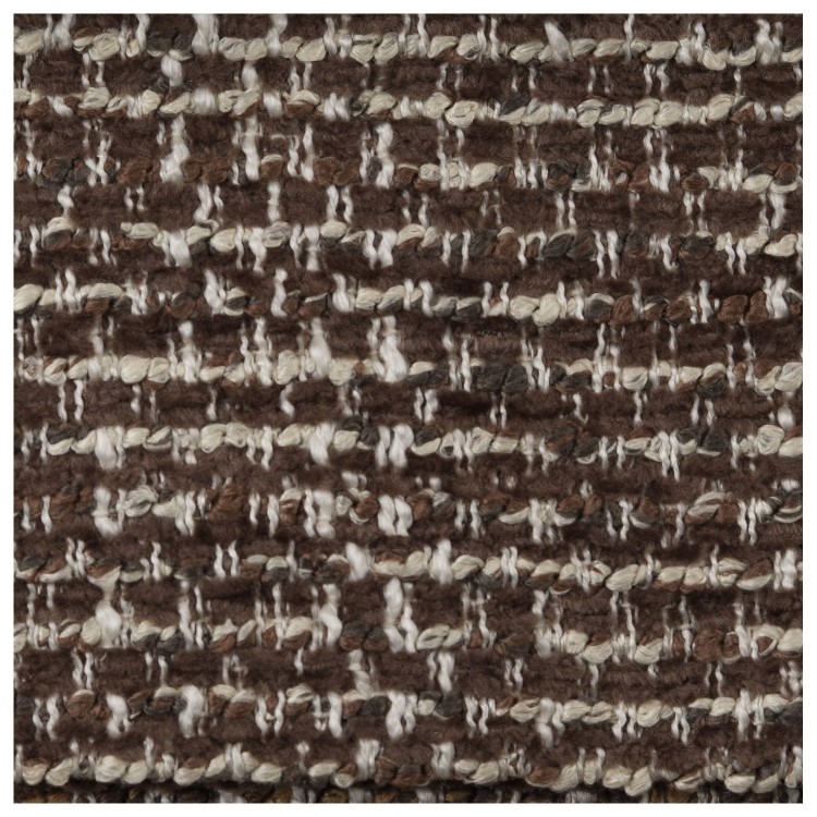 Brown Boucle Modern Curved Accent Chair - Azalea