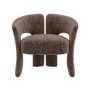 Brown Boucle Modern Curved Accent Chair - Azalea