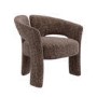 Brown Boucle Modern Curved Accent Chair - Azalea