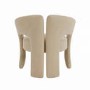 Beige Velvet Modern Curved Accent Chair - Azalea