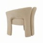 Beige Velvet Modern Curved Accent Chair - Azalea