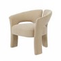 Beige Velvet Modern Curved Accent Chair - Azalea