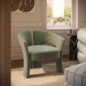 ALZ003 Sage Green Velvet Modern Curved Accent Chair - Azalea