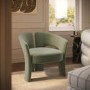 Sage Green Velvet Modern Curved Accent Chair - Azalea
