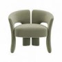 Sage Green Velvet Modern Curved Accent Chair - Azalea
