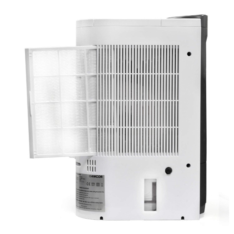 GRADE A1 - As new but box opened - Amcor 8 L Desiccant Dehumidifier With Ioniser And Power Saving Humidistat For 5 Bed House