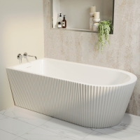 GRADE A1 - Freestanding Single Ended Left Hand Fluted Corner Bath 1650 x 800mm - Amaro