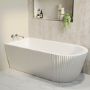 GRADE A1 - Freestanding Single Ended Left Hand Fluted Corner Bath 1650 x 800mm - Amaro