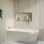 GRADE A1 - Freestanding Single Ended Left Hand Fluted Corner Bath 1650 x 800mm - Amaro