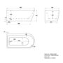 Freestanding Single Ended Left Hand Corner Bath 1500 x 800mm - Amaro