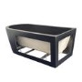 Matt Black Freestanding Single Ended Left Hand Corner Bath 1650 x 800mm - Amaro